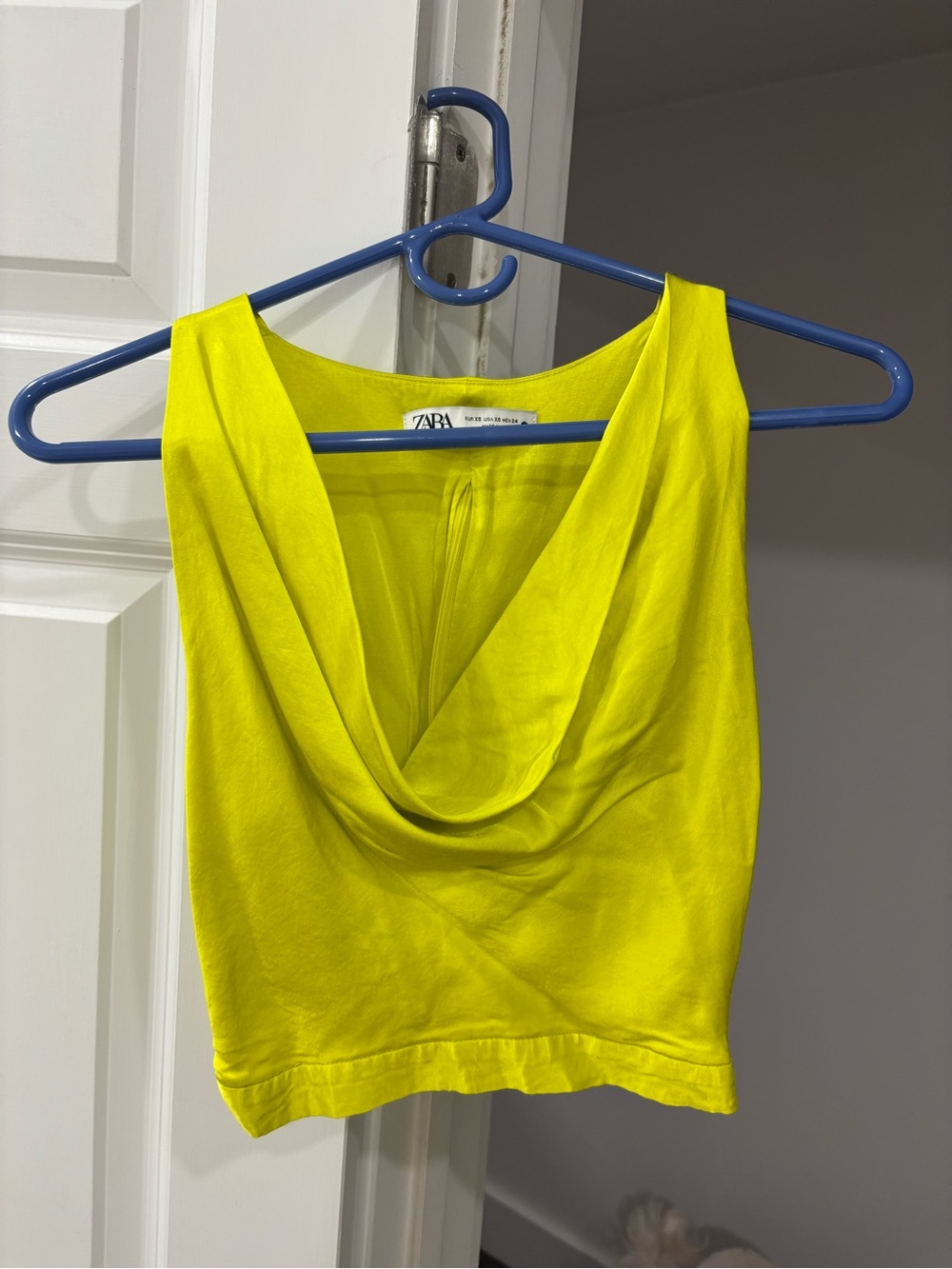 Zara Neon Yellow Cowl Neck Camisole